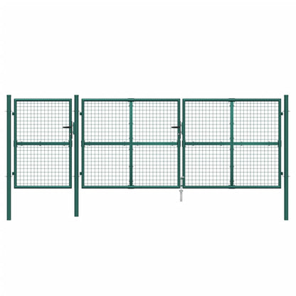 vidaXL Portal de jardin maille vert 400x175 cm acier galvanisé