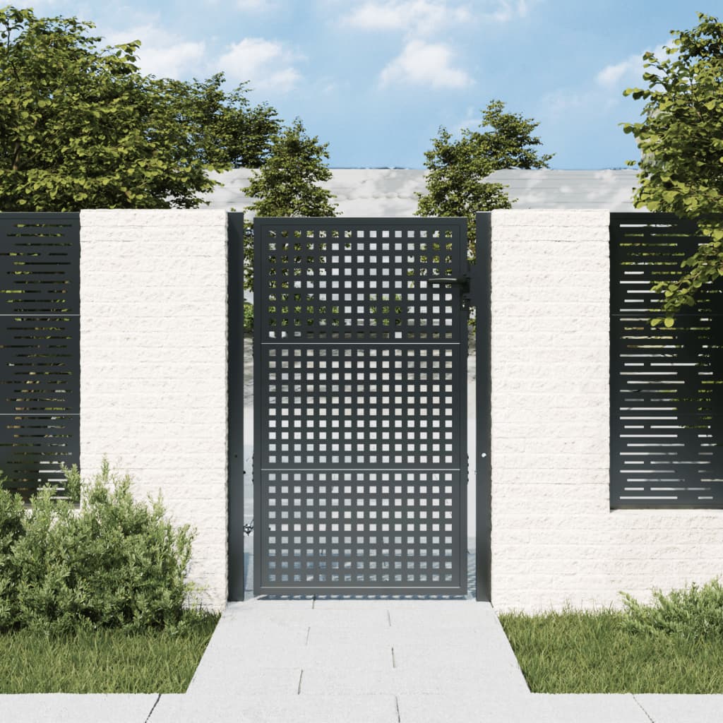 vidaXL Portail de jardin anthracite 105x175 cm acier