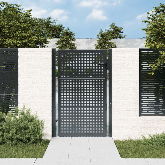 vidaXL Portail de jardin anthracite 105 x 200 cm acier