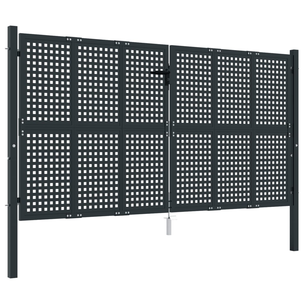 vidaXL Portail de jardin anthracite 300 x 150 cm acier
