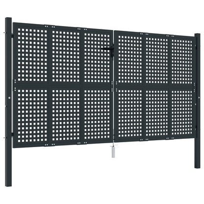 vidaXL Portail de jardin anthracite 300 x 150 cm acier