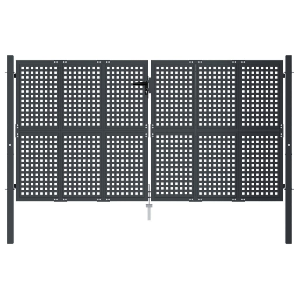 vidaXL Portail de jardin anthracite 300 x 150 cm acier
