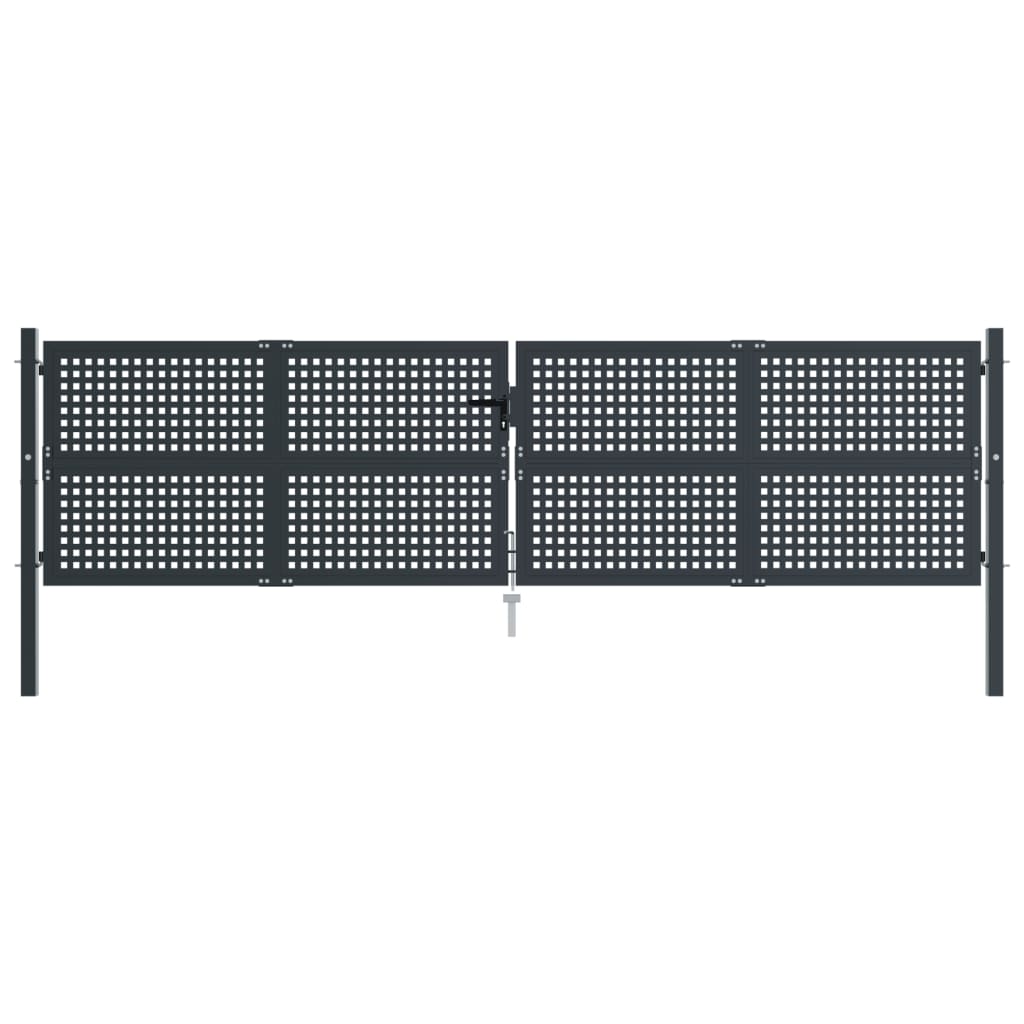 vidaXL Portail de jardin anthracite 400x125 cm acier