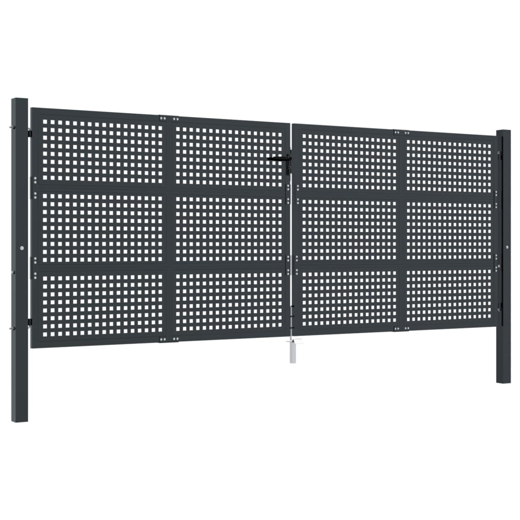 vidaXL Portail de jardin anthracite 400x150 cm acier