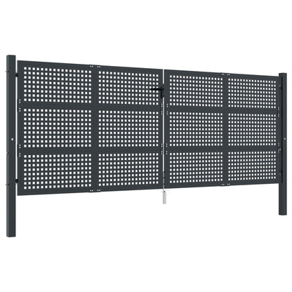 vidaXL Portail de jardin anthracite 400x150 cm acier