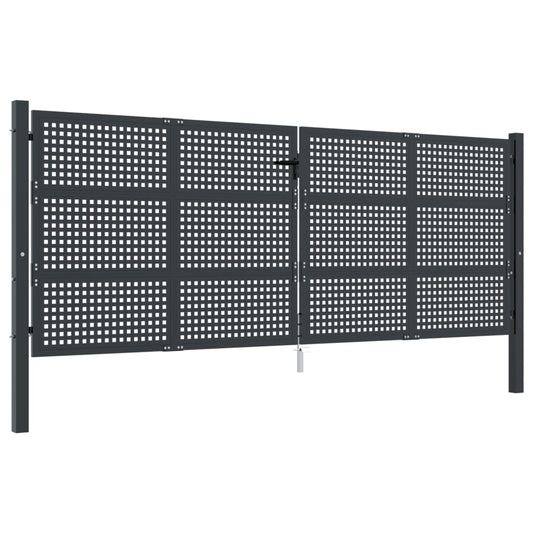 vidaXL Portail de jardin anthracite 400x150 cm acier