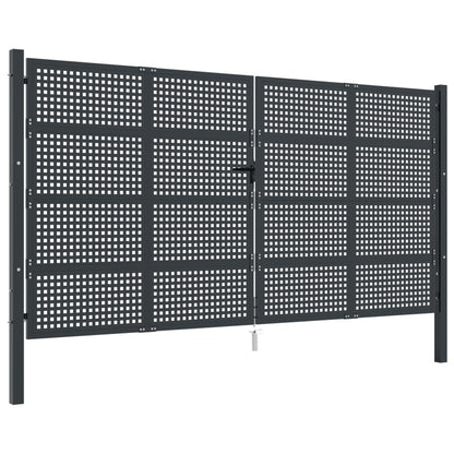 vidaXL Portail de jardin anthracite 400x175 cm acier