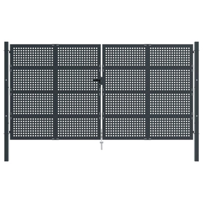 vidaXL Portail de jardin anthracite 400x175 cm acier