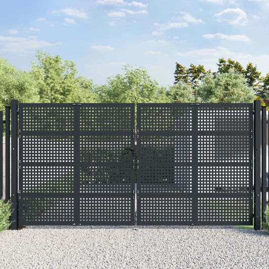 vidaXL Portail de jardin anthracite 400x175 cm acier