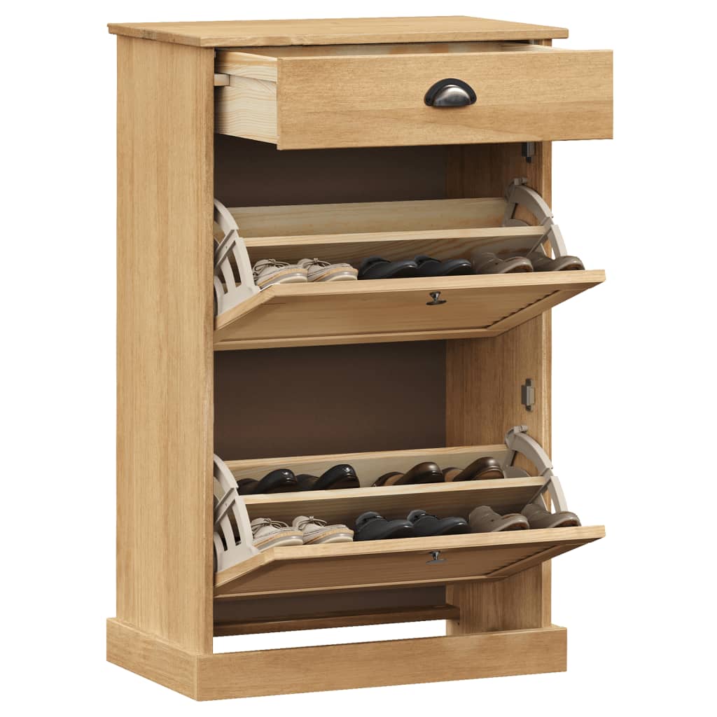 vidaXL Armoire à chaussures VIGO 60x35x96 cm bois massif de pin