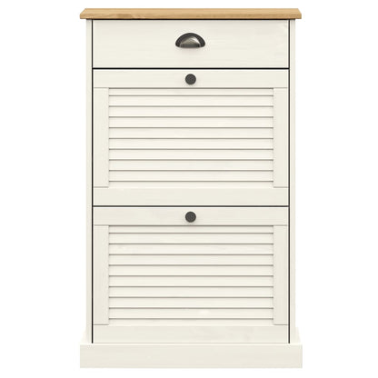 vidaXL Armoire à chaussures VIGO 60x35x96 cm blanc bois massif de pin