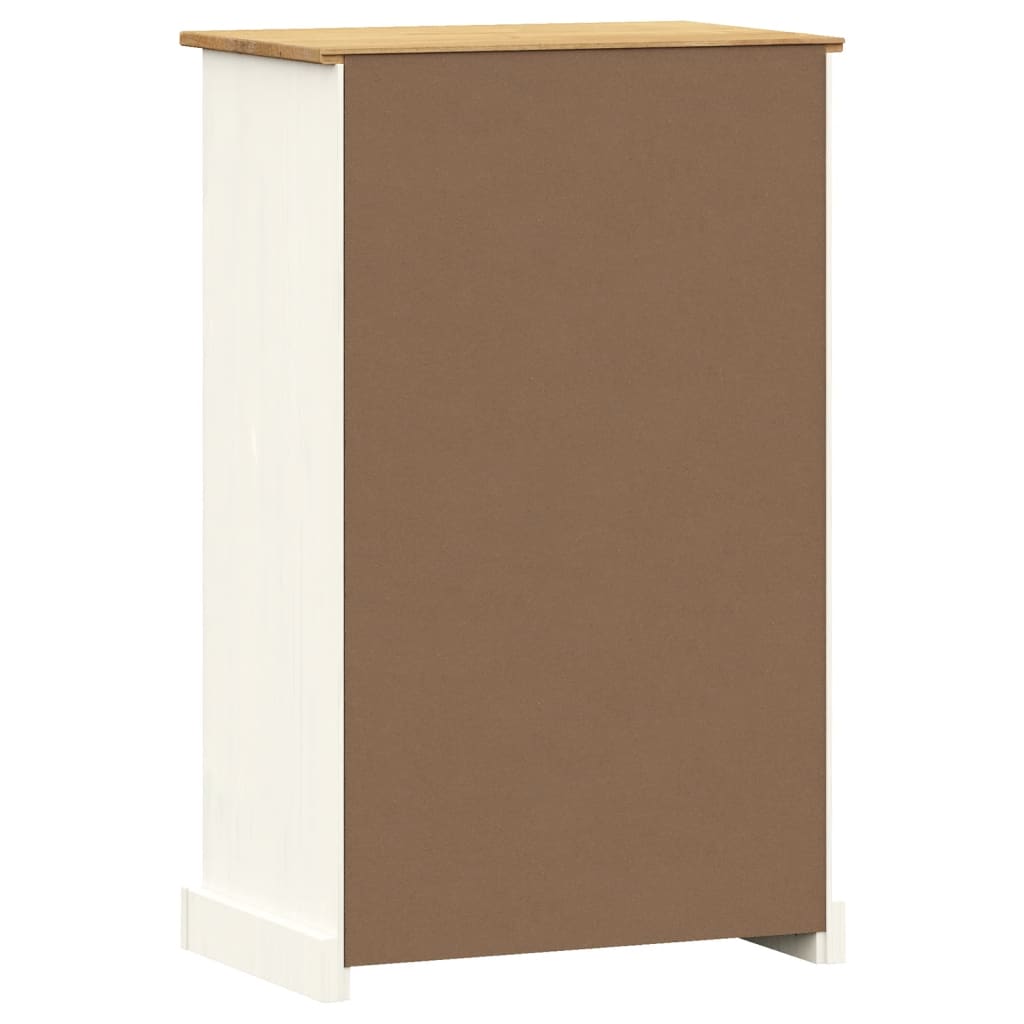 vidaXL Armoire à chaussures VIGO 60x35x96 cm blanc bois massif de pin