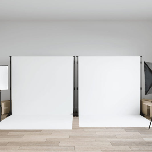 vidaXL Supports de toile de fond 2 pcs noir 305x243 cm acier