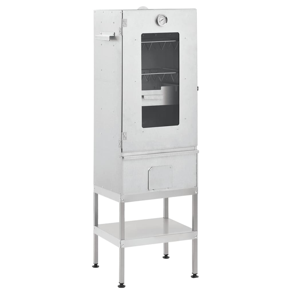 vidaXL Fumoir à four à barbecue avec table acier galvanisé