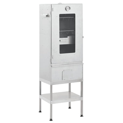 vidaXL Fumoir à four à barbecue avec table acier galvanisé