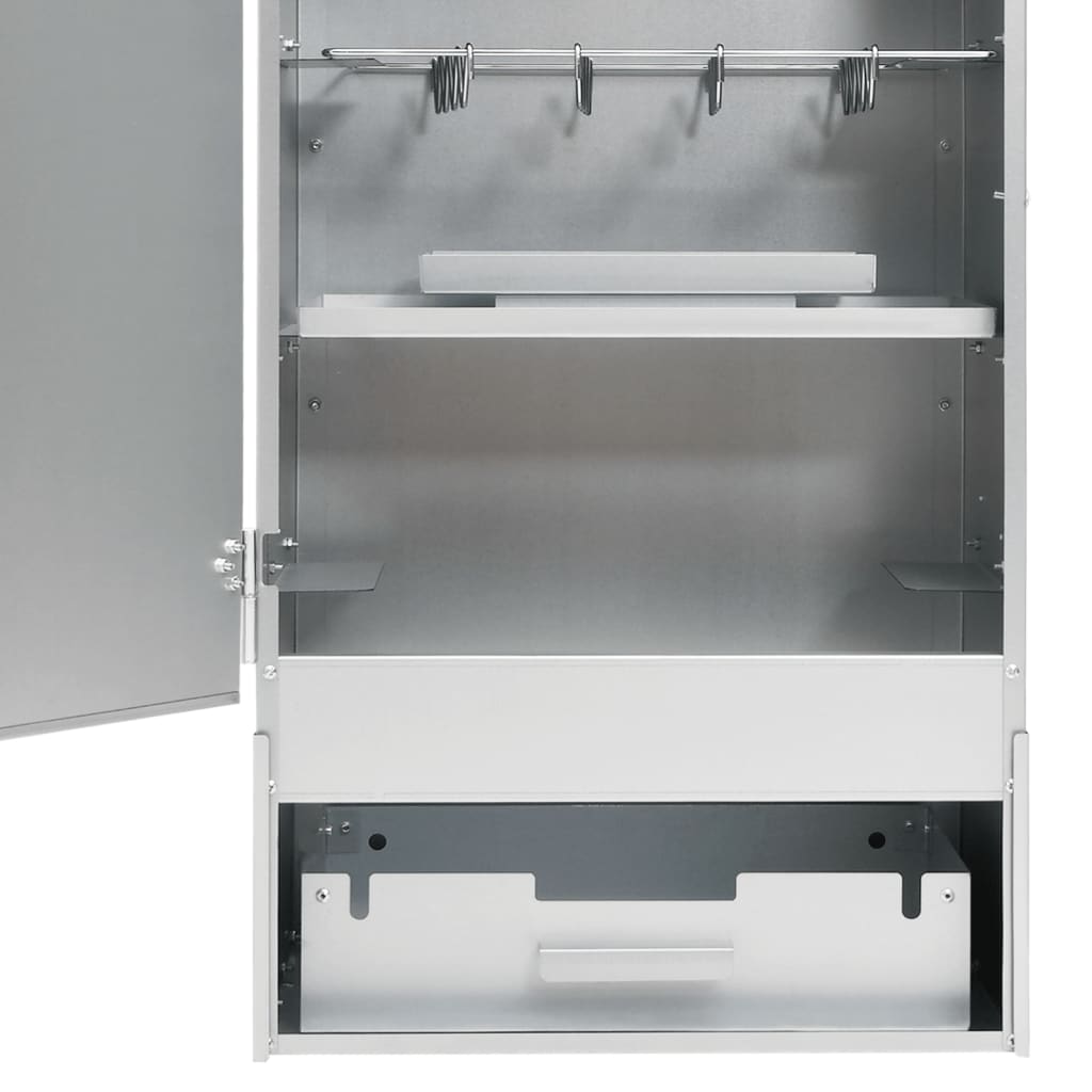 vidaXL Fumoir à four à barbecue avec table acier galvanisé