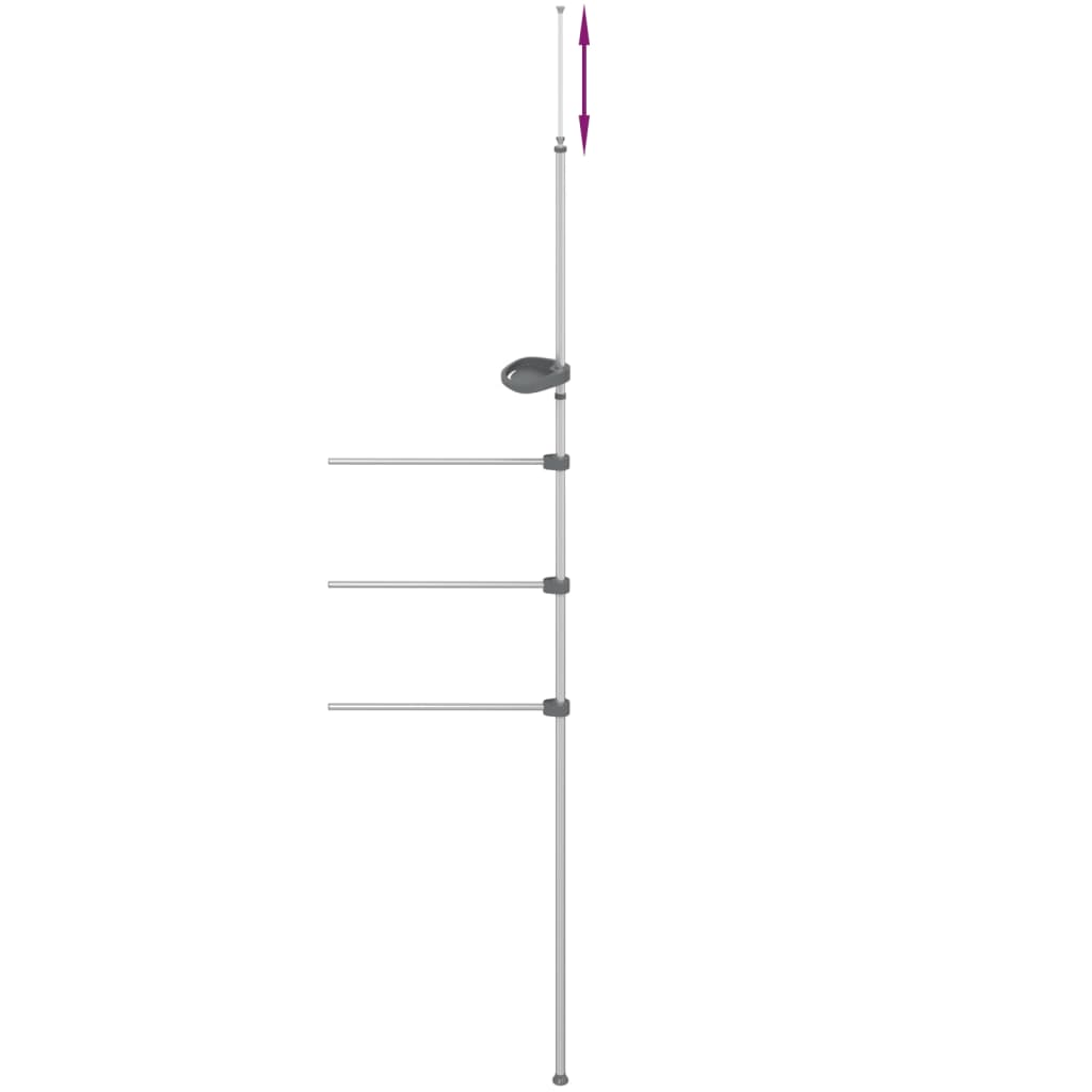 vidaXL Porte-serviette 47x280 cm aluminium