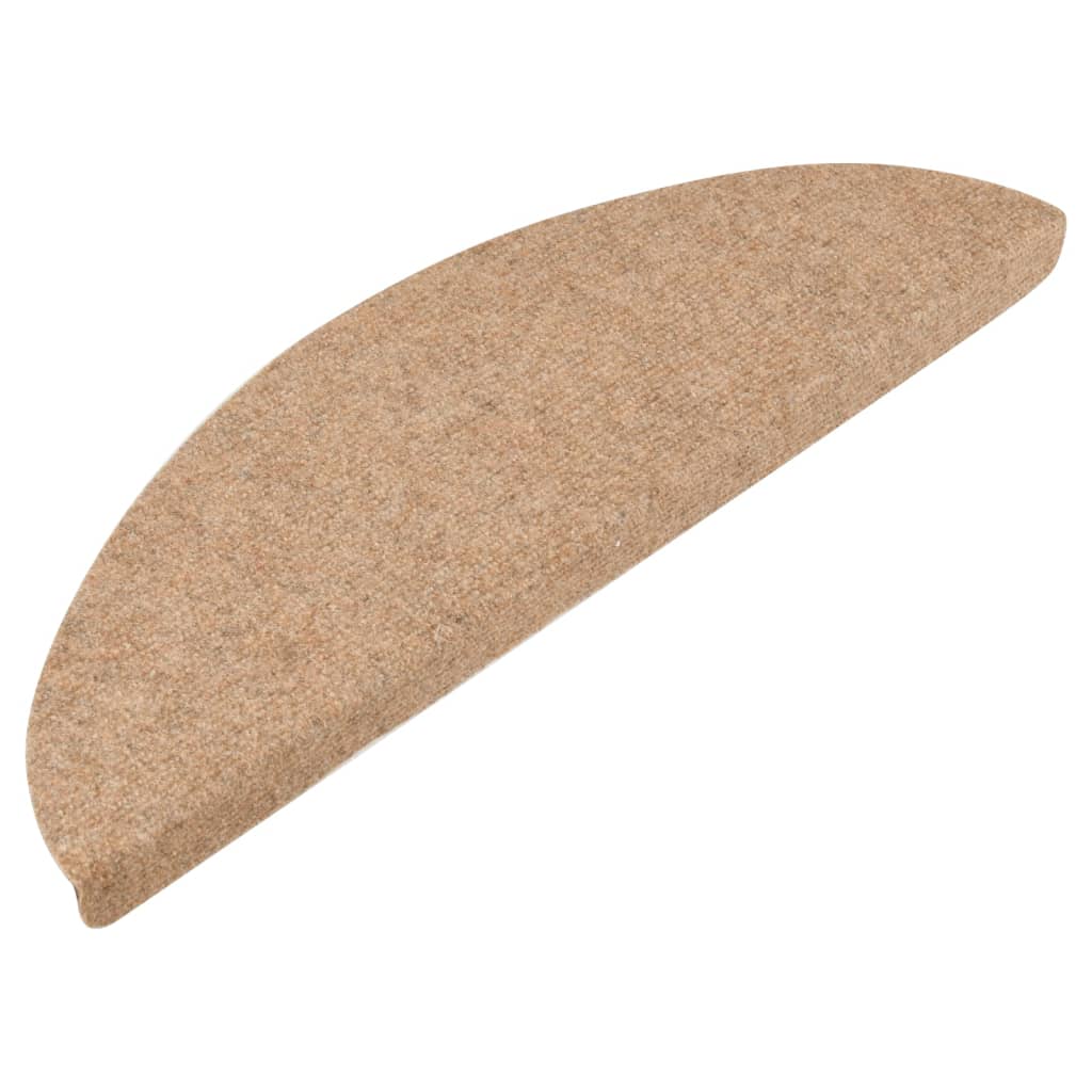 vidaXL Tapis d'escalier auto-adhésifs 10 pcs beige 65x22,5x3,5 cm