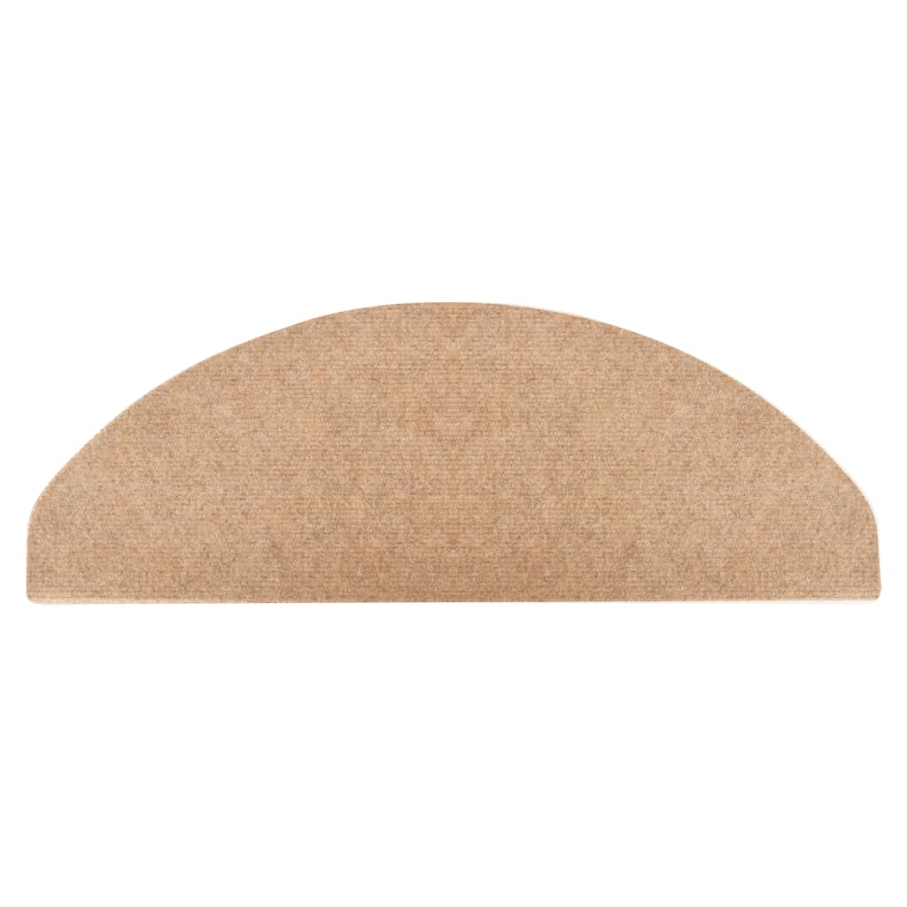 vidaXL Tapis d'escalier auto-adhésifs 10 pcs beige 65x22,5x3,5 cm