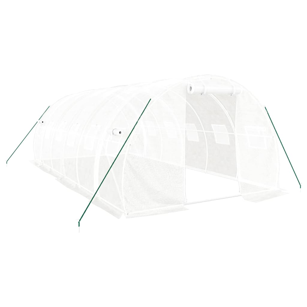 vidaXL Serre avec cadre en acier blanc 18 m² 6x3x2 m