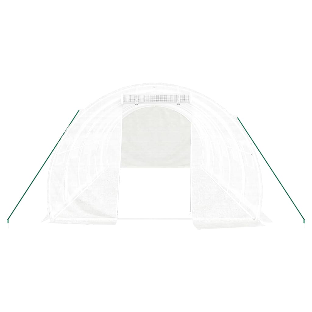 vidaXL Serre avec cadre en acier blanc 18 m² 6x3x2 m