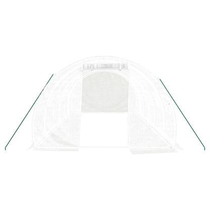 vidaXL Serre avec cadre en acier blanc 18 m² 6x3x2 m