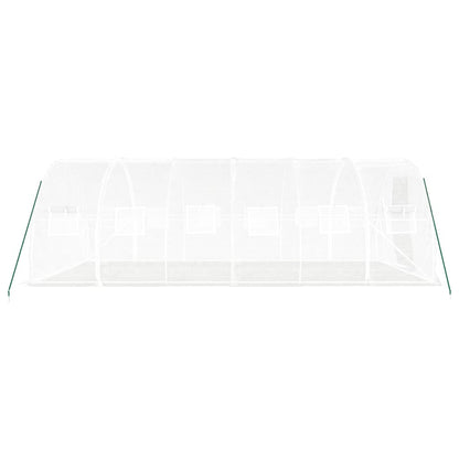 vidaXL Serre avec cadre en acier blanc 18 m² 6x3x2 m