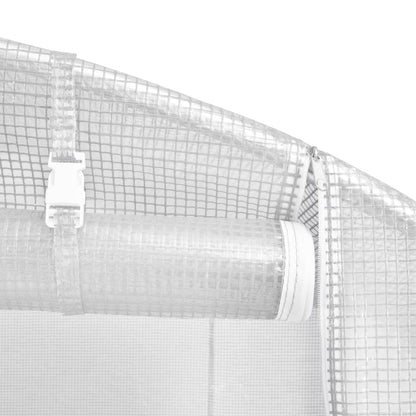 vidaXL Serre avec cadre en acier blanc 18 m² 6x3x2 m