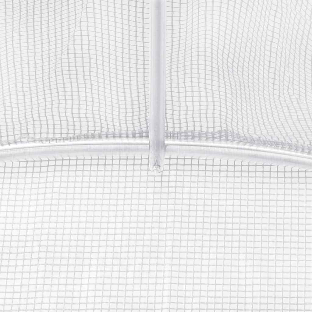 vidaXL Serre avec cadre en acier blanc 18 m² 6x3x2 m