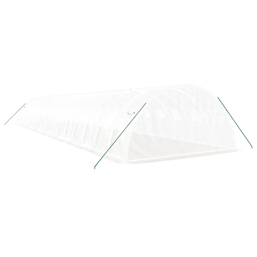 vidaXL Serre avec cadre en acier blanc 64 m² 16x4x2 m