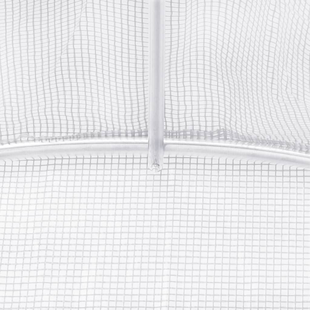 vidaXL Serre avec cadre en acier blanc 64 m² 16x4x2 m