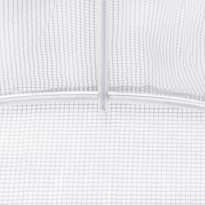 vidaXL Serre avec cadre en acier blanc 64 m² 16x4x2 m