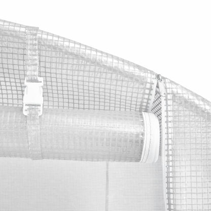 vidaXL Serre avec cadre en acier blanc 64 m² 16x4x2 m