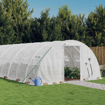 vidaXL Serre avec cadre en acier blanc 64 m² 16x4x2 m