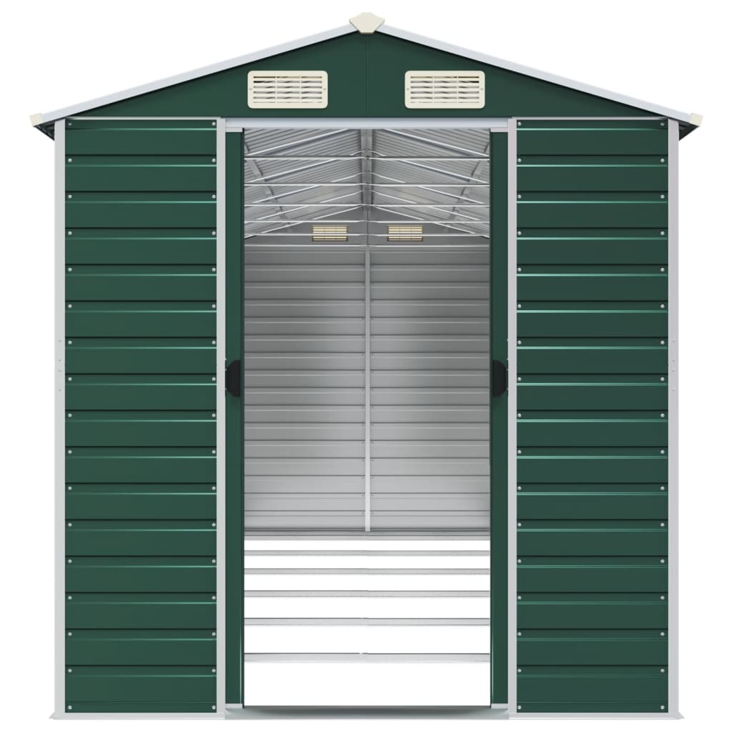 vidaXL Abri de jardin vert 191x555x198 cm acier galvanisé