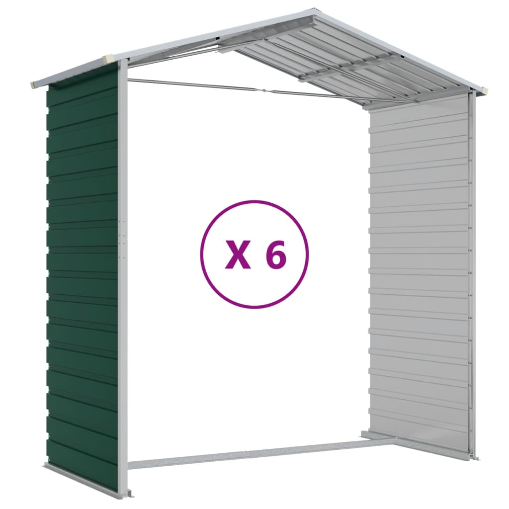 vidaXL Abri de jardin vert 191x555x198 cm acier galvanisé