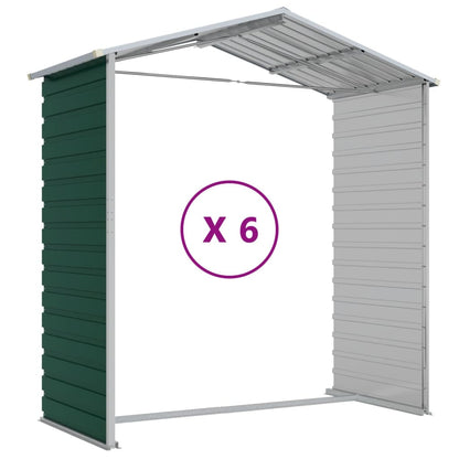 vidaXL Abri de jardin vert 191x555x198 cm acier galvanisé