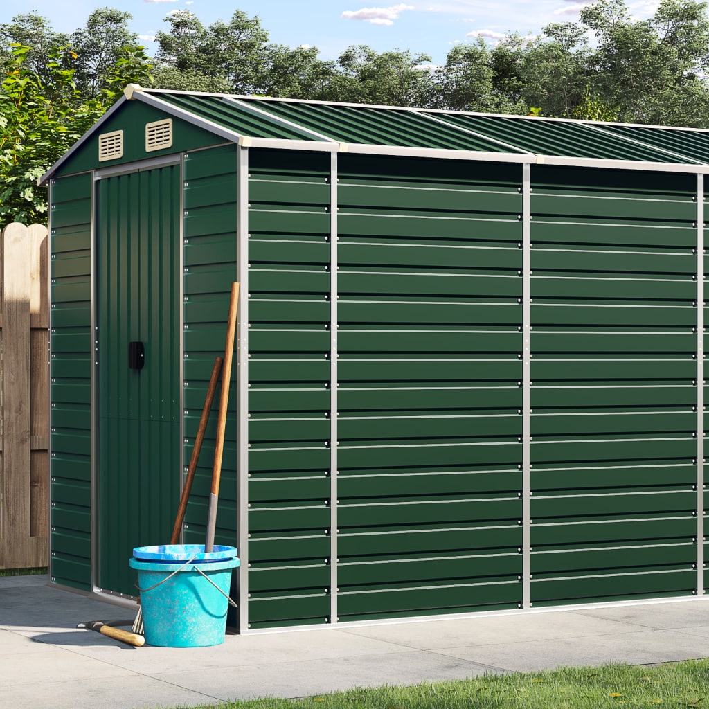 vidaXL Abri de jardin vert 191x555x198 cm acier galvanisé