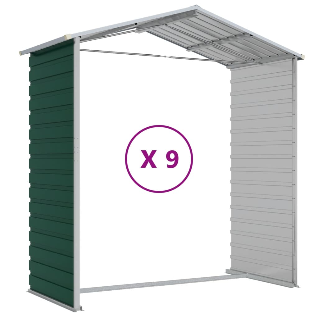 vidaXL Abri de jardin vert 191x810x198 cm acier galvanisé