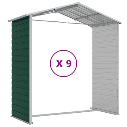vidaXL Abri de jardin vert 191x810x198 cm acier galvanisé