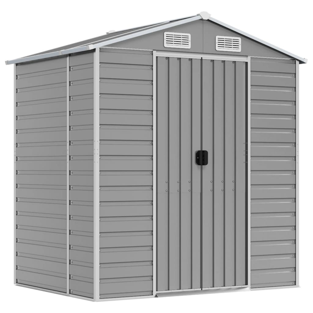 vidaXL Abri de jardin gris clair 191x130x198 cm acier galvanisé