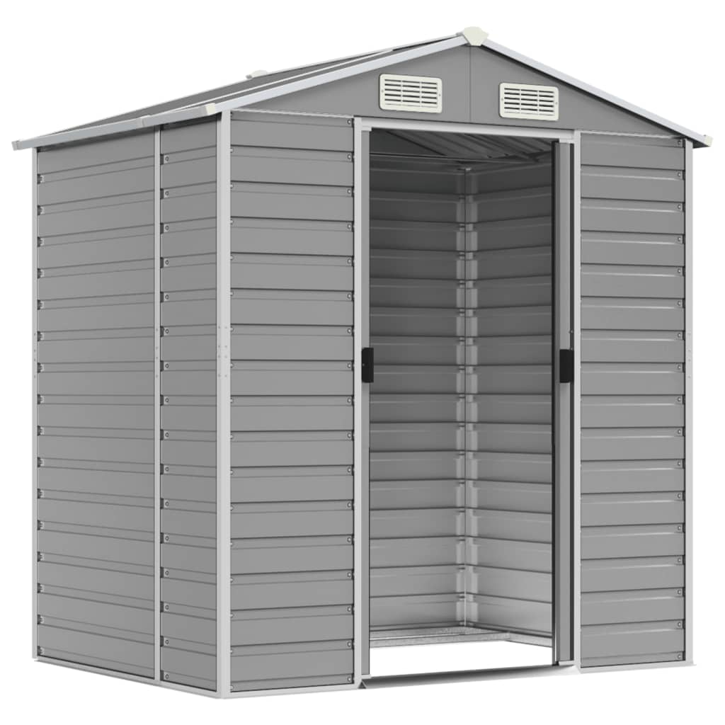 vidaXL Abri de jardin gris clair 191x130x198 cm acier galvanisé