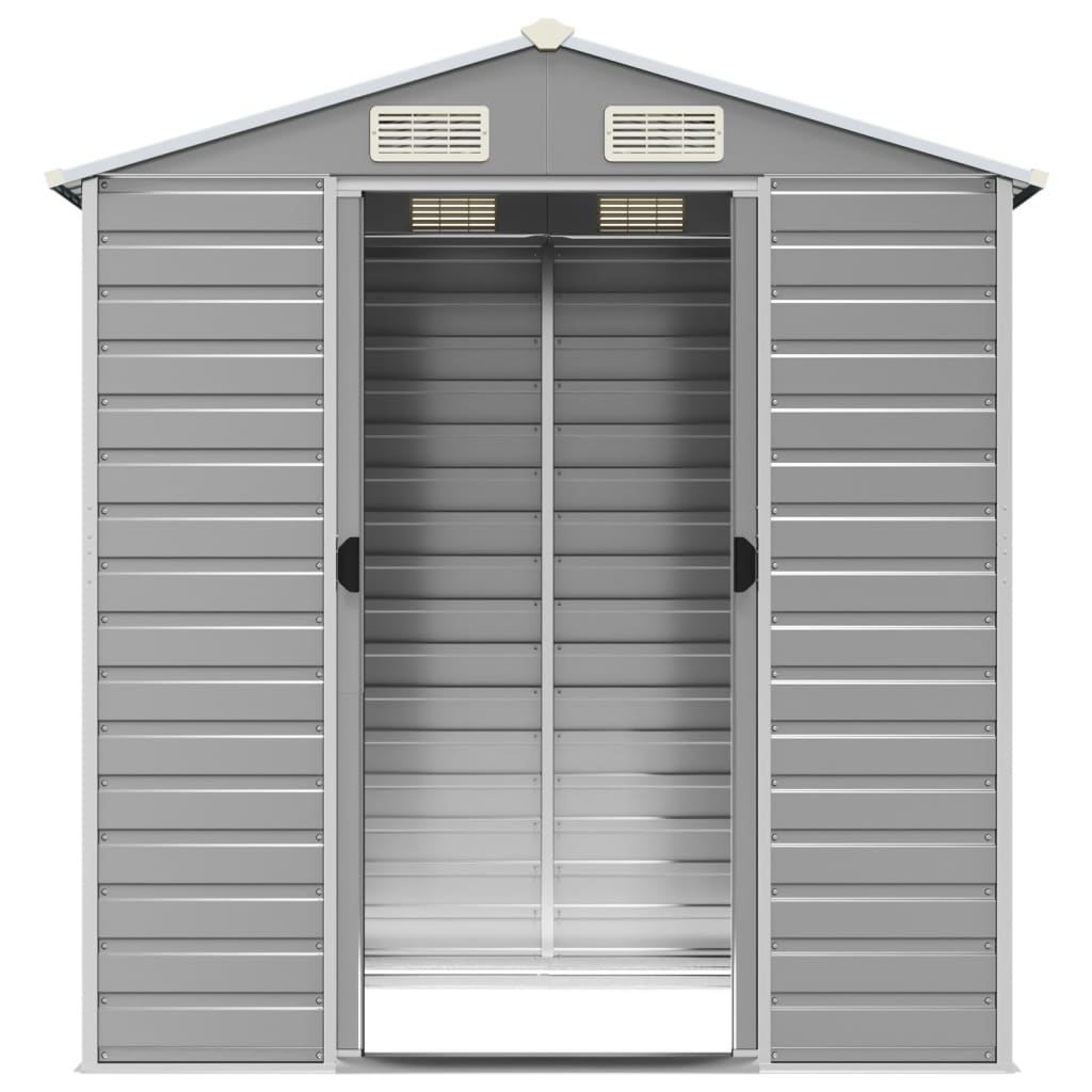 vidaXL Abri de jardin gris clair 191x130x198 cm acier galvanisé