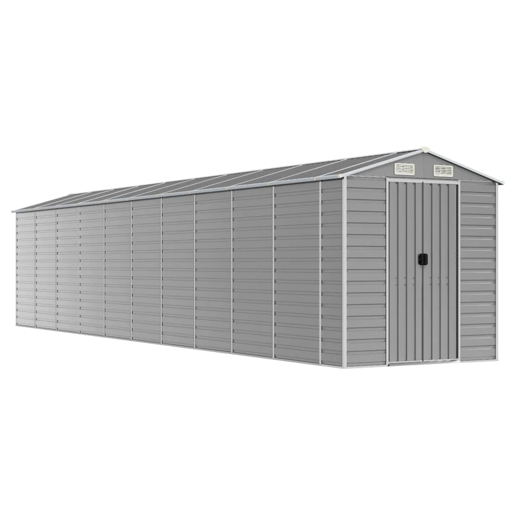 vidaXL Abri de jardin gris clair 191x895x198 cm acier galvanisé