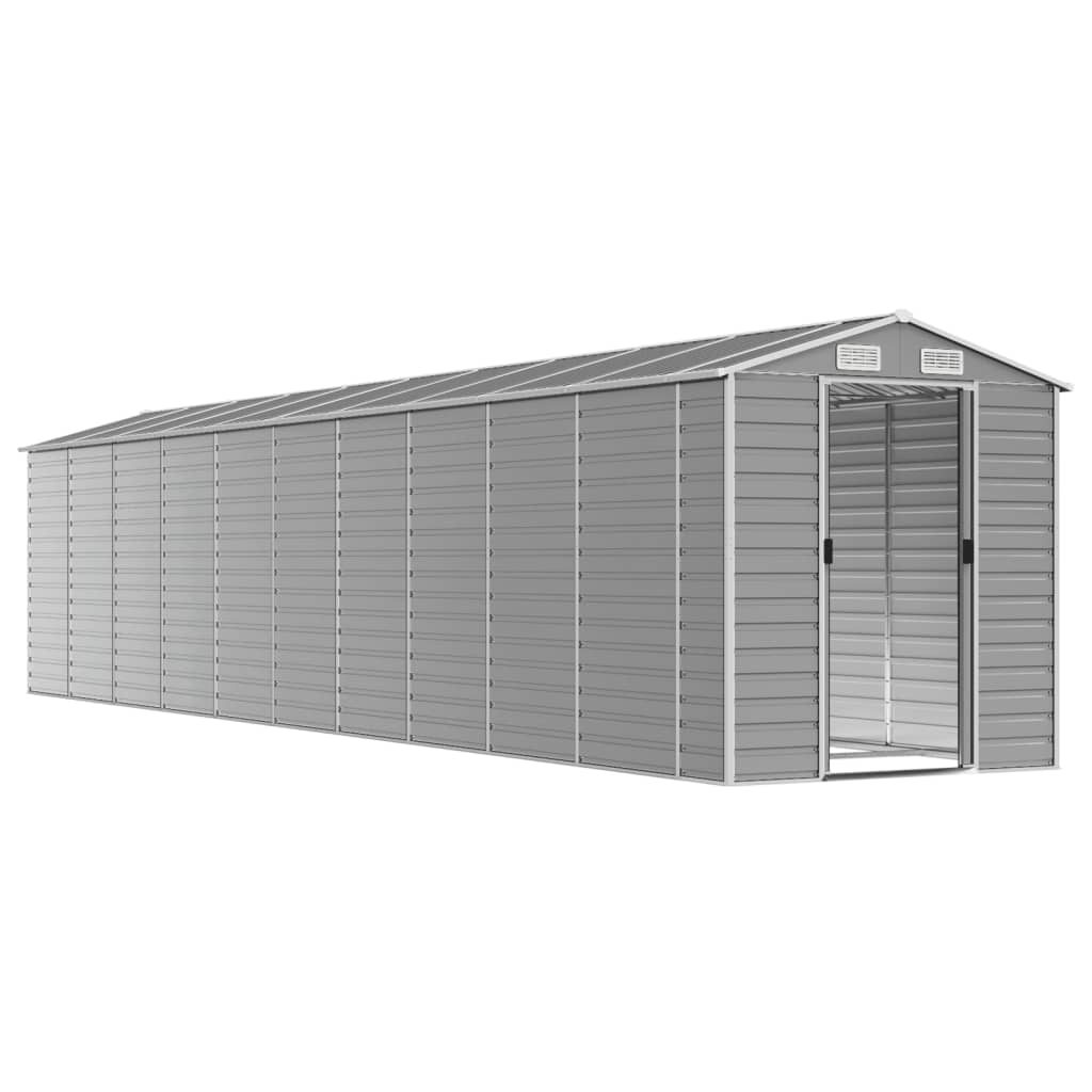 vidaXL Abri de jardin gris clair 191x895x198 cm acier galvanisé