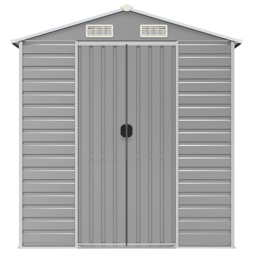 vidaXL Abri de jardin gris clair 191x895x198 cm acier galvanisé