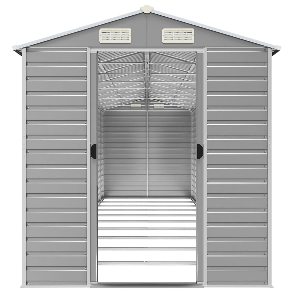 vidaXL Abri de jardin gris clair 191x895x198 cm acier galvanisé