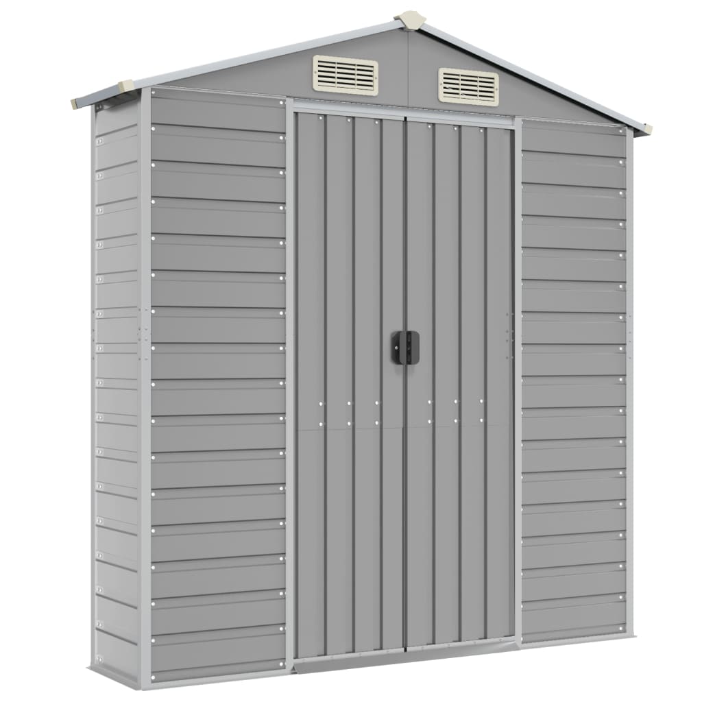 vidaXL Abri de jardin gris clair 191x895x198 cm acier galvanisé