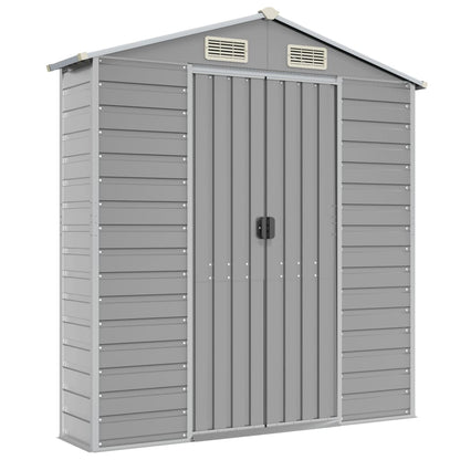 vidaXL Abri de jardin gris clair 191x895x198 cm acier galvanisé