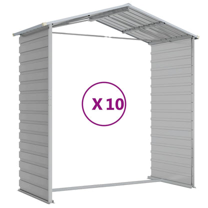 vidaXL Abri de jardin gris clair 191x895x198 cm acier galvanisé